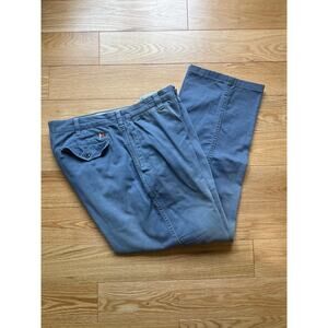 Vintage Polo Ralph Lauren Blue Khaki Chinos Flat Front GI Fit Size 36 X 32 JJ
